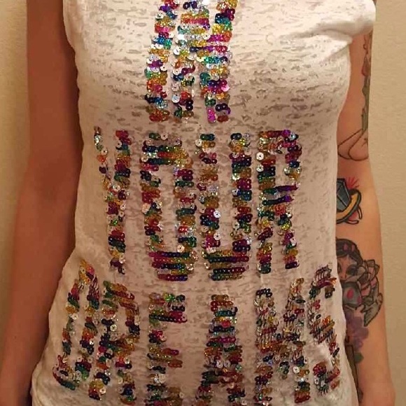 Tops - In your dreams sequined tank top size small